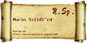 Murin Szilárd névjegykártya