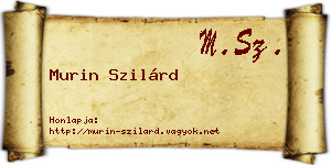 Murin Szilárd névjegykártya